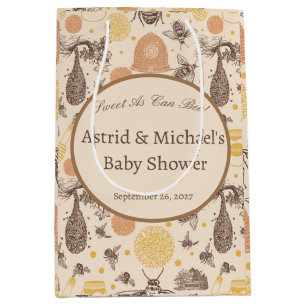 Sac Cadeau Moyen Baby Shower Vintage Abeille à Miel