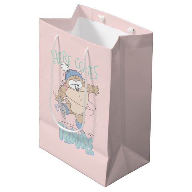 Sac Cadeau Moyen Baby TAZ™ - Patinage sur glace hivernal (Devant Angle)
