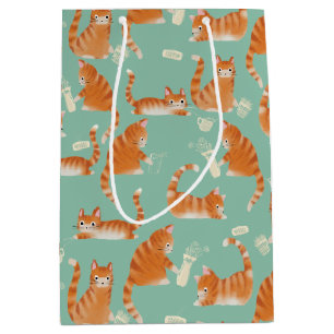 Sac Cadeau Moyen Bad Orange Tabby Chats Qui Frappe Des Choses