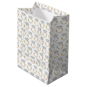 Sac Cadeau Moyen Bague de fiançailles en diamant Or noir