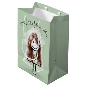 Sac Cadeau Moyen Baguette de mariée fille avec Bouquet de marguerit