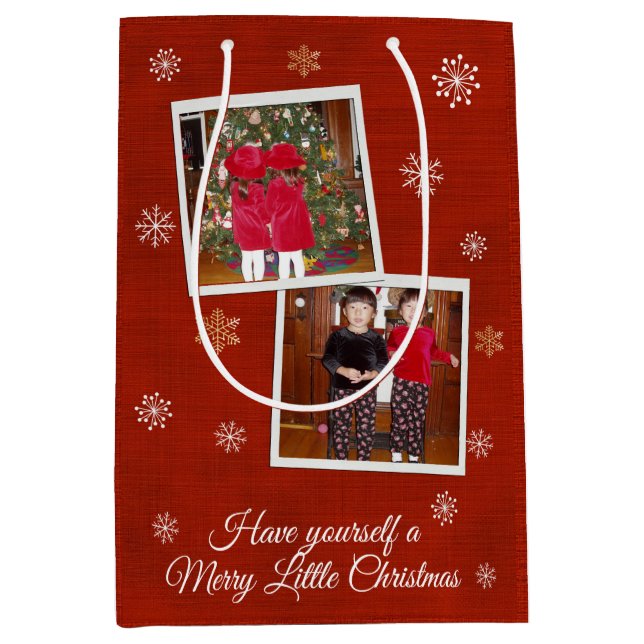 Sac Cadeau Moyen Baisers à neige (Devant)