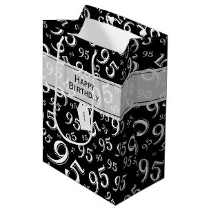 Sac Cadeau Moyen Balise cadeau Anniversaire 95 Numéro Motif noir/bl