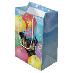 Sac Cadeau Moyen Ballons d'anniversaire Rottweiler Sac-cadeau moyen