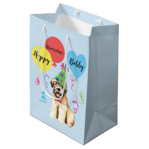 Sac Cadeau Moyen Ballons de fête d'anniversaire Wheaten Terrier