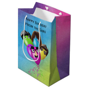Sac Cadeau Moyen Balloons d'anniversaire arc-en-ciel
