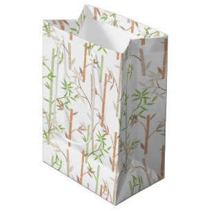 Sac Cadeau Moyen Bambou Foliage Oriental Feuilles de verdure