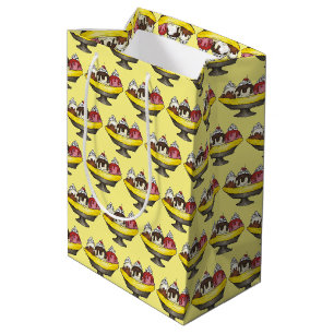 Sac Cadeau Moyen Banana Split Glace Sundae Cuillère Magasin Dessert