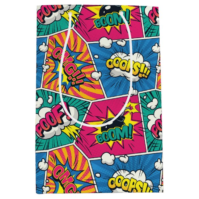 Sac Cadeau Moyen Bande dessinée Discours Bubble Cadeau (Devant)