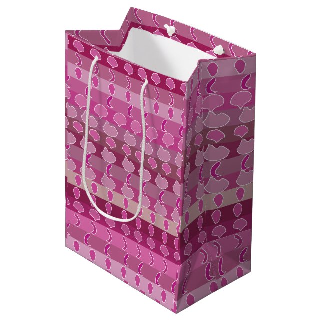 Sac Cadeau Moyen Bande florale rose (Devant Angle)
