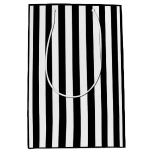 Sac Cadeau Moyen Bande noire et blanche