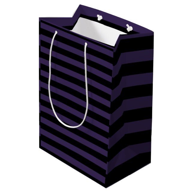 Sac Cadeau Moyen Bande violette et noire, gothique (Dos Angle)