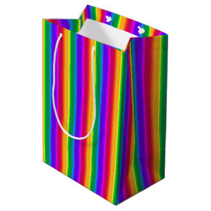 Sac Cadeau Moyen Bandes arc-en-ciel irrégulières