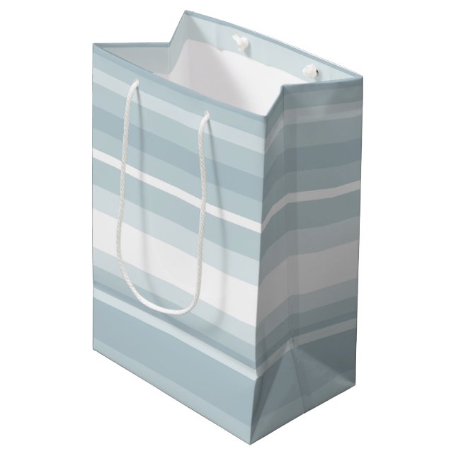 Sac Cadeau Moyen Bandes bleu glace (Devant Angle)