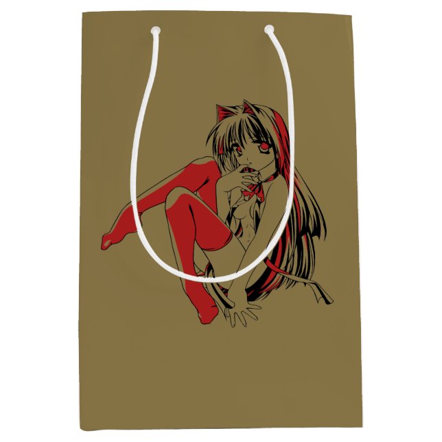 Sac Cadeau Moyen Bandes dessinées R & B, Anime Loli Chat Fille aux  (Devant)