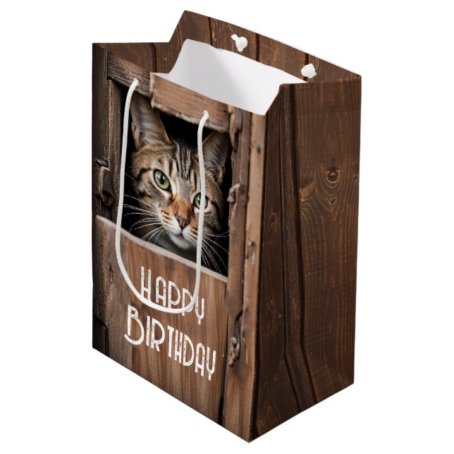 Sac Cadeau Moyen Barne Chat Pour Anniversaire (Devant Angle)