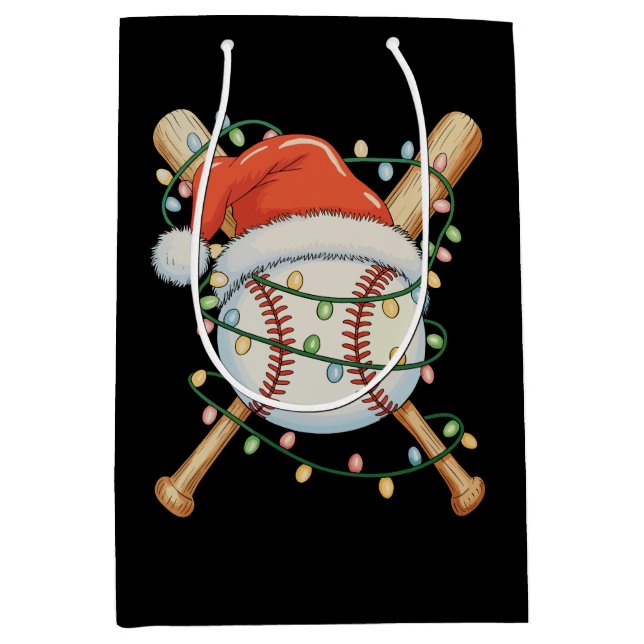 Sac Cadeau Moyen Baseball Noël Noël Noël Noël Noël Noël Noël (Devant)
