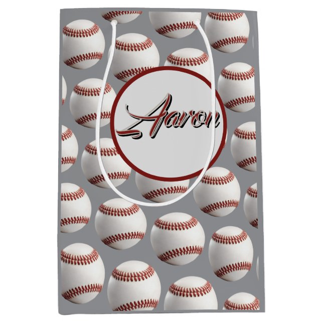 Sac Cadeau Moyen Baseball Personnalisé (Devant)