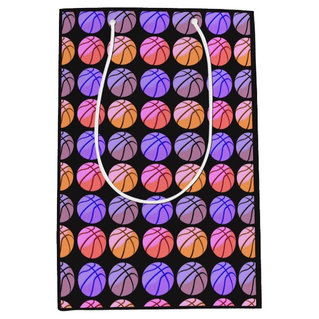 Sac Cadeau Moyen Basket-ball Pop Art (Devant)
