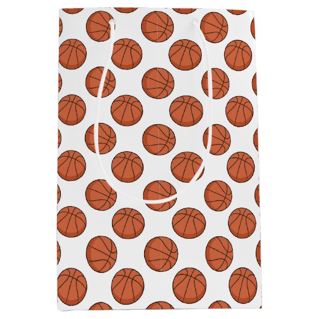 Sac Cadeau Moyen Basketball Pattern (Devant)