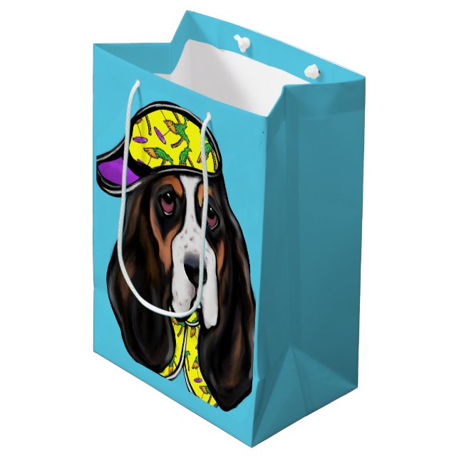 Sac Cadeau Moyen Basset Hound (Devant Angle)