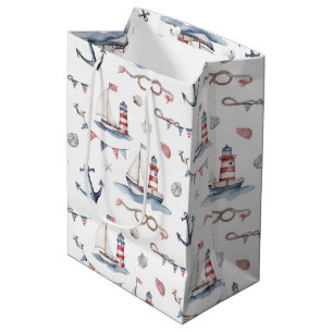 Sac Cadeau Moyen Bateaux à voile de la fête nationale côtière Phare