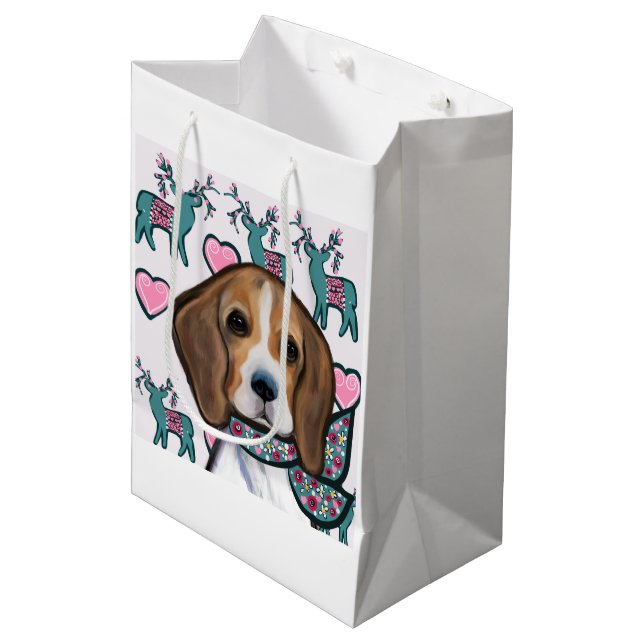 Sac Cadeau Moyen Beagle      (Devant Angle)