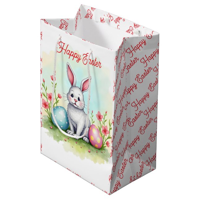 Sac Cadeau Moyen Beautiful Cute Easter Bunny Collection (Devant Angle)