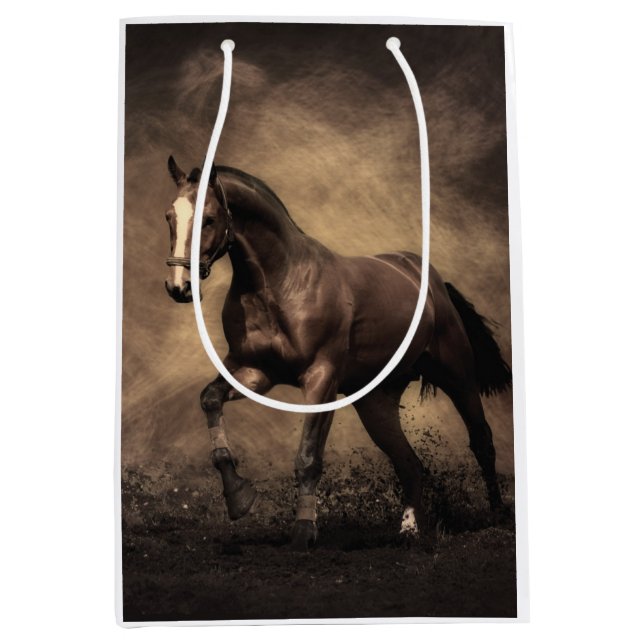 Sac Cadeau Moyen Beautiful horse throw pillow (Devant)