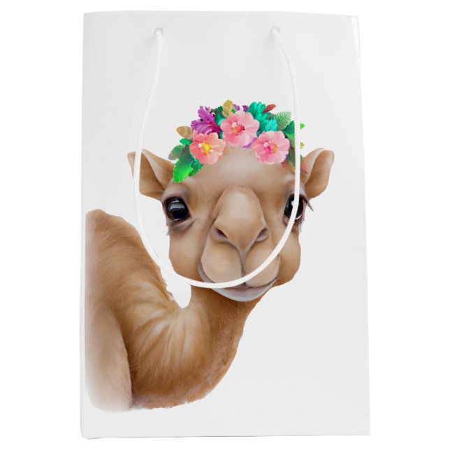 Sac Cadeau Moyen Bébé adorable chameau (Devant)
