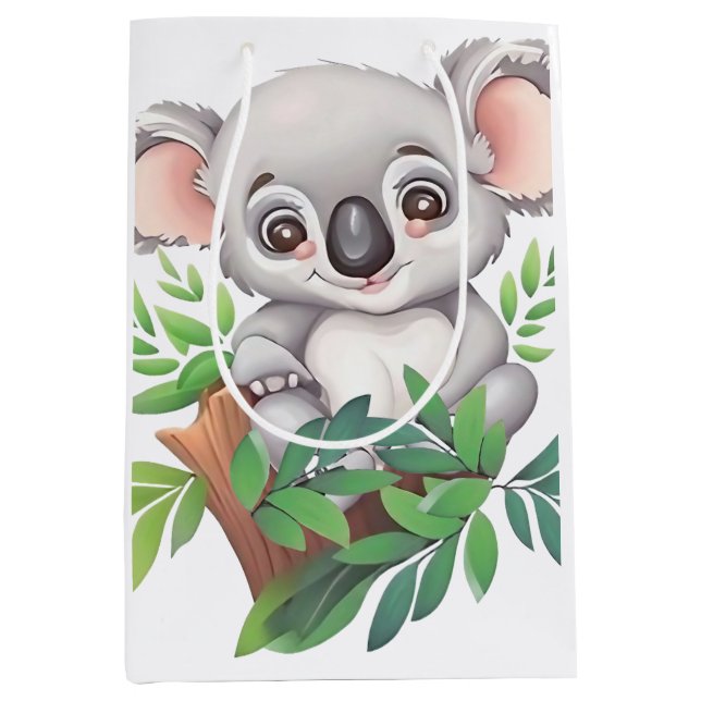 Sac Cadeau Moyen Bébé adorable Ours Koala (Devant)