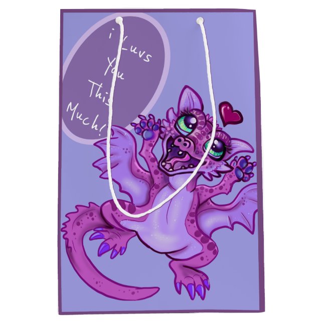 Sac Cadeau Moyen Bébé Dragon Love (Devant)