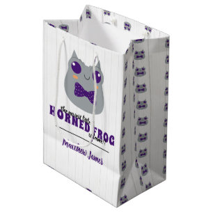 Sac Cadeau Moyen Bébé Garçon grenouille à cornes pourpre