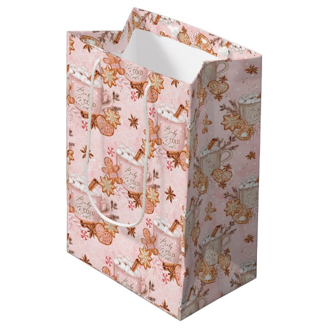 Sac Cadeau Moyen Bébé il fait froid dehors (Devant Angle)