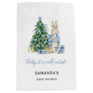 Sac Cadeau Moyen Bébé il fait froid devant Peter Rabbit