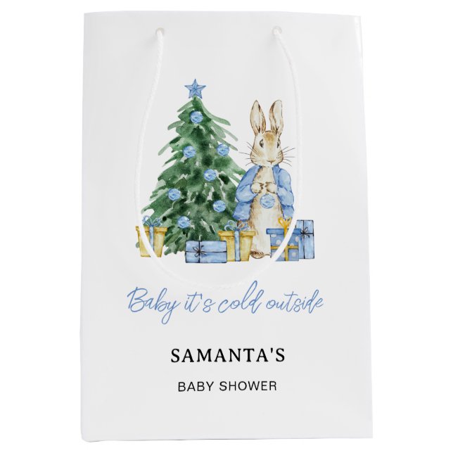Sac Cadeau Moyen Bébé il fait froid devant Peter Rabbit (Devant)