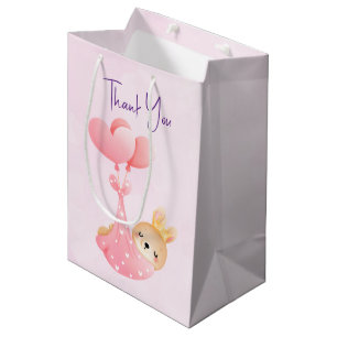 Sac Cadeau Moyen Bébé mignon lapin dans une couverture de coeur Mer