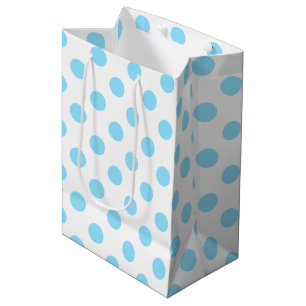 Sac Cadeau Moyen Bébé pois bleu et blanc