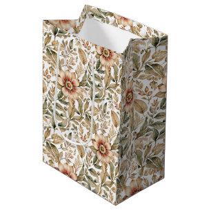 Sac Cadeau Moyen Beige vintage & vert Botanique