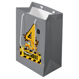 Sac Cadeau Moyen Belle construction garçon Anniversaire 4e