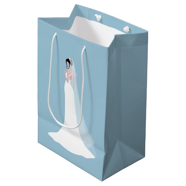 Sac Cadeau Moyen Belle mariée en robe de mariée (Devant Angle)