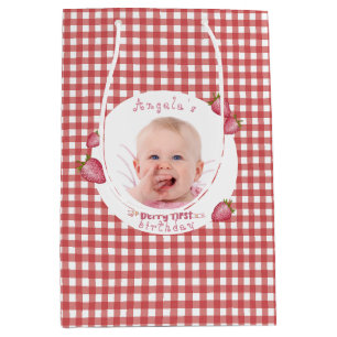 Sac Cadeau Moyen Berry fraise Premier anniversaire