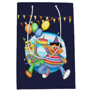 Sac Cadeau Moyen Bert et Ernie Balloons d'anniversaire
