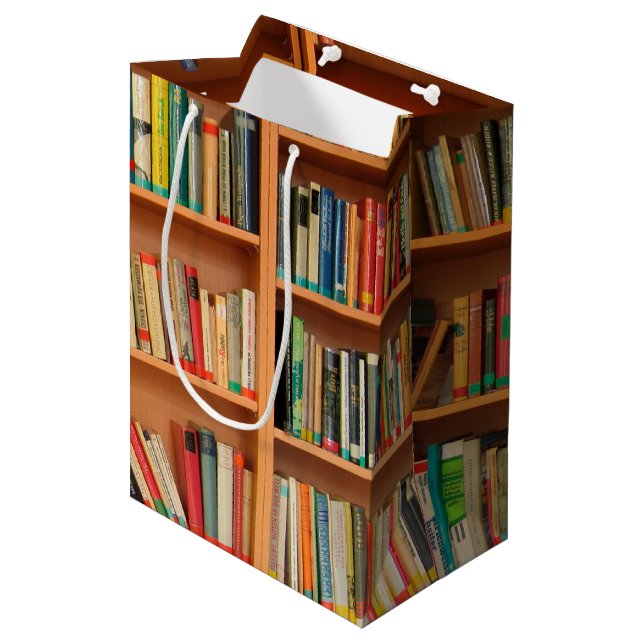 Sac Cadeau Moyen Bibliothèque Livres Librairie Vêtements de livres  (Devant Angle)