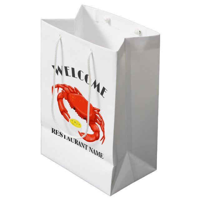 Sac Cadeau Moyen Bienvenue moderne aux fruits de mer Soupe de crabe (Devant Angle)