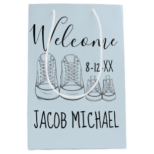 Sac Cadeau Moyen BIENVENUE Nouveau Arrivée Baby Chaussures Douche G