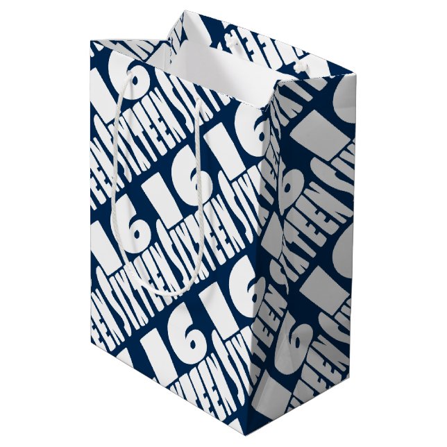 Sac Cadeau Moyen BIG 16 Seizième anniversaire (Dos Angle)