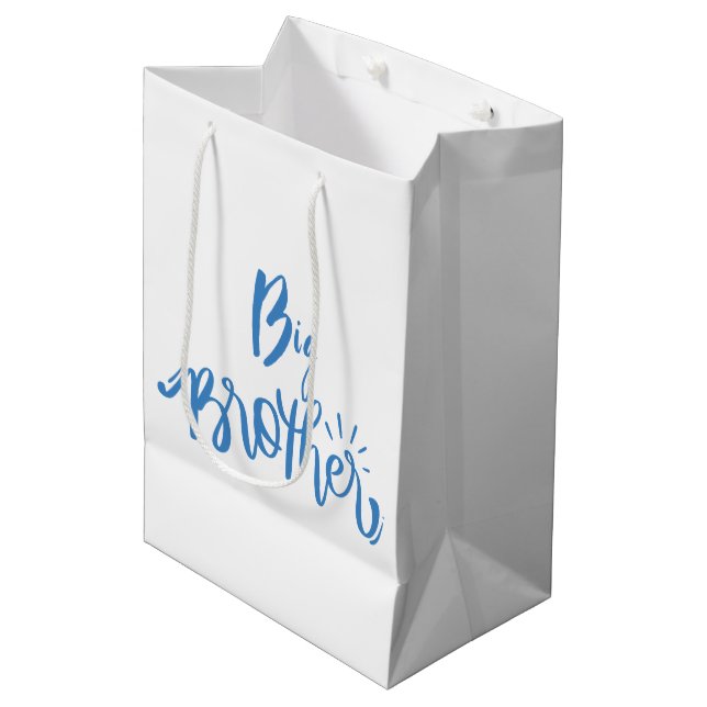 Sac Cadeau Moyen Big Brother Typographie Moids Texte (Devant Angle)