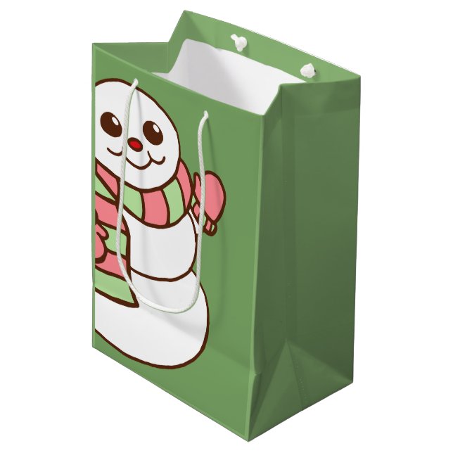 Sac Cadeau Moyen Big Snowman Gift Bag (Devant Angle)