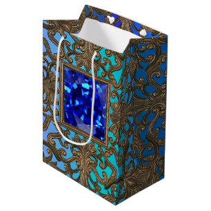 Sac Cadeau Moyen Bijou de paon